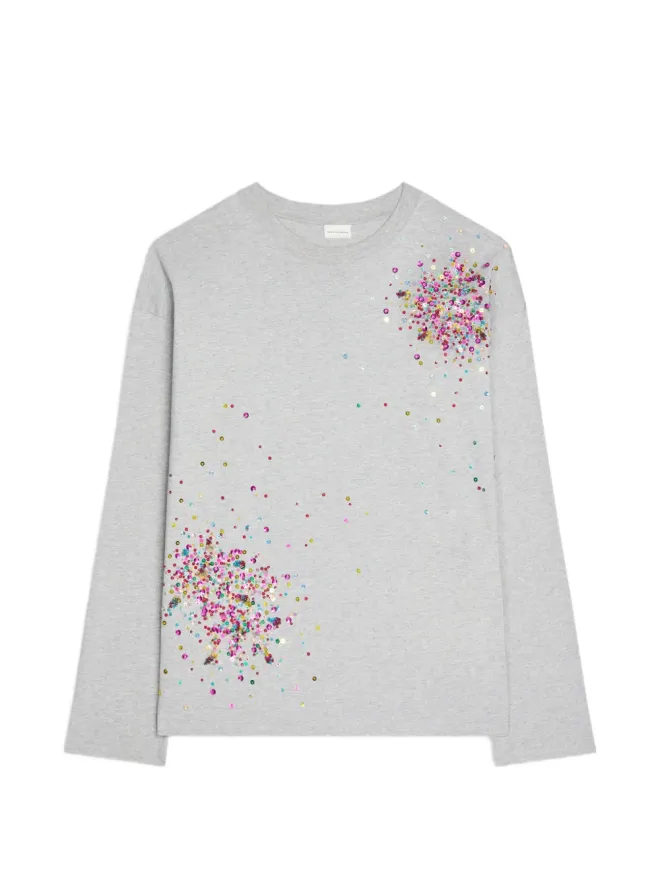 Dries Van Noten DRIES VAN NOTEN スパンコール装飾セーター - グレーの商品画像
