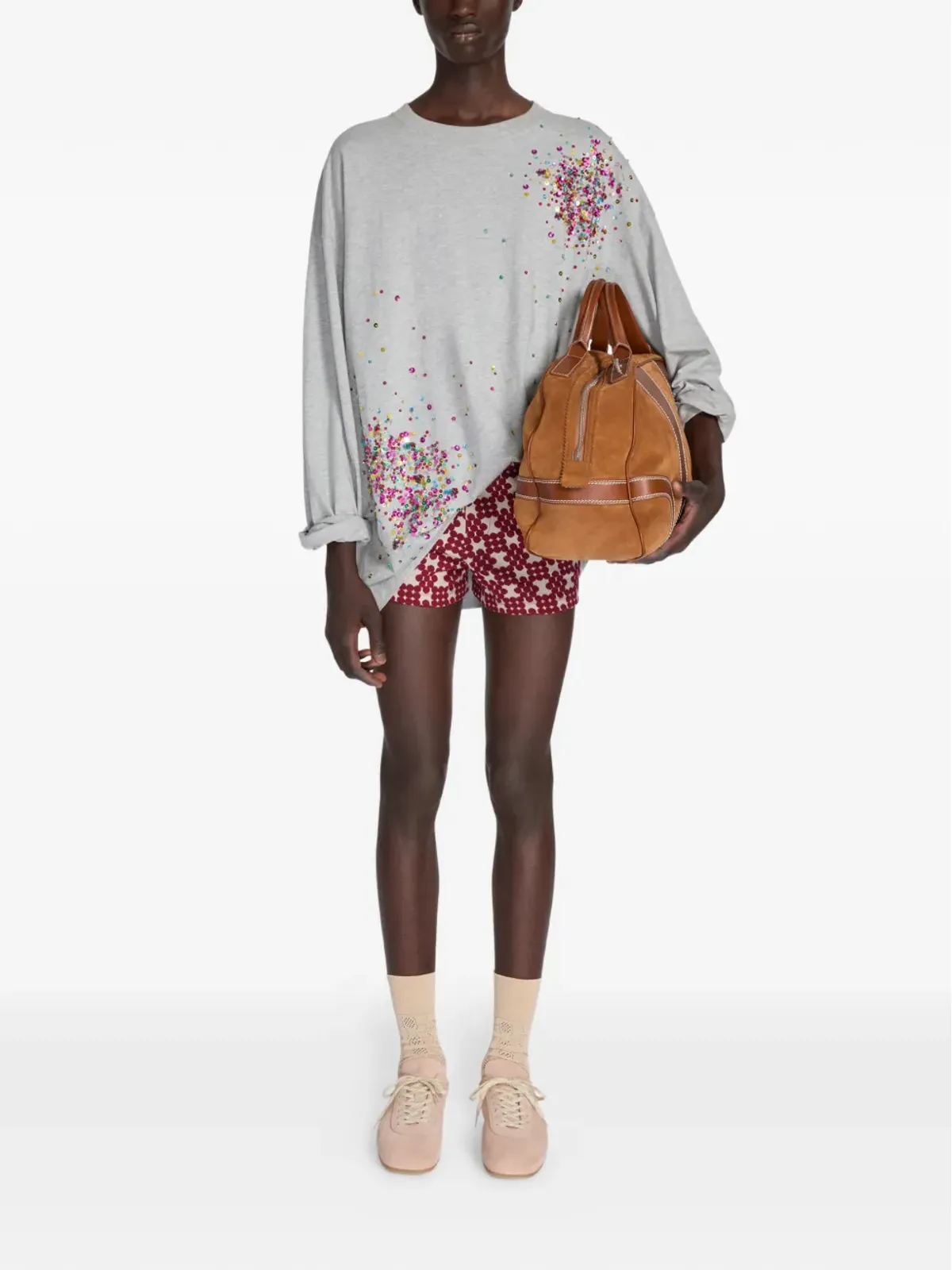 DRIES VAN NOTEN スパンコール装飾セーター - グレー - 画像2