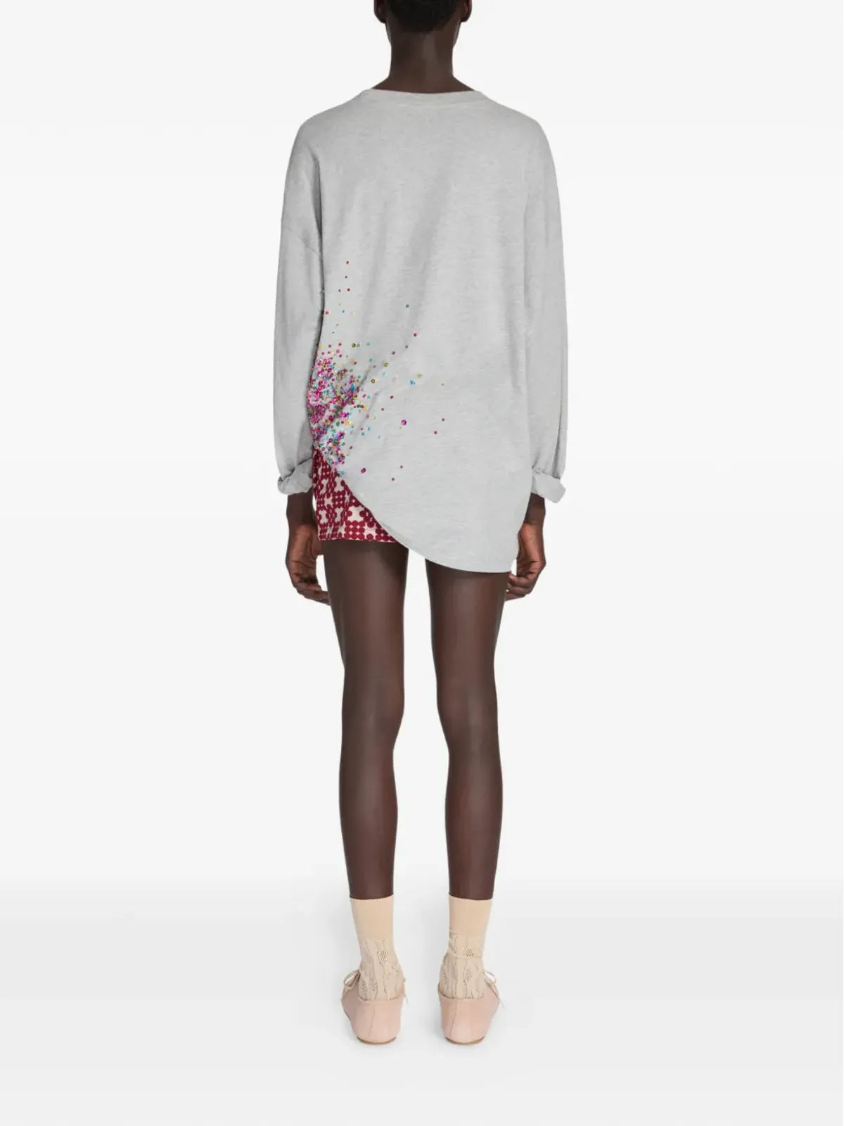 DRIES VAN NOTEN スパンコール装飾セーター - グレー - 画像4