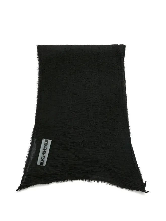 Our Legacy OUR LEGACY Cottage crinkle scarf - Blackの商品画像