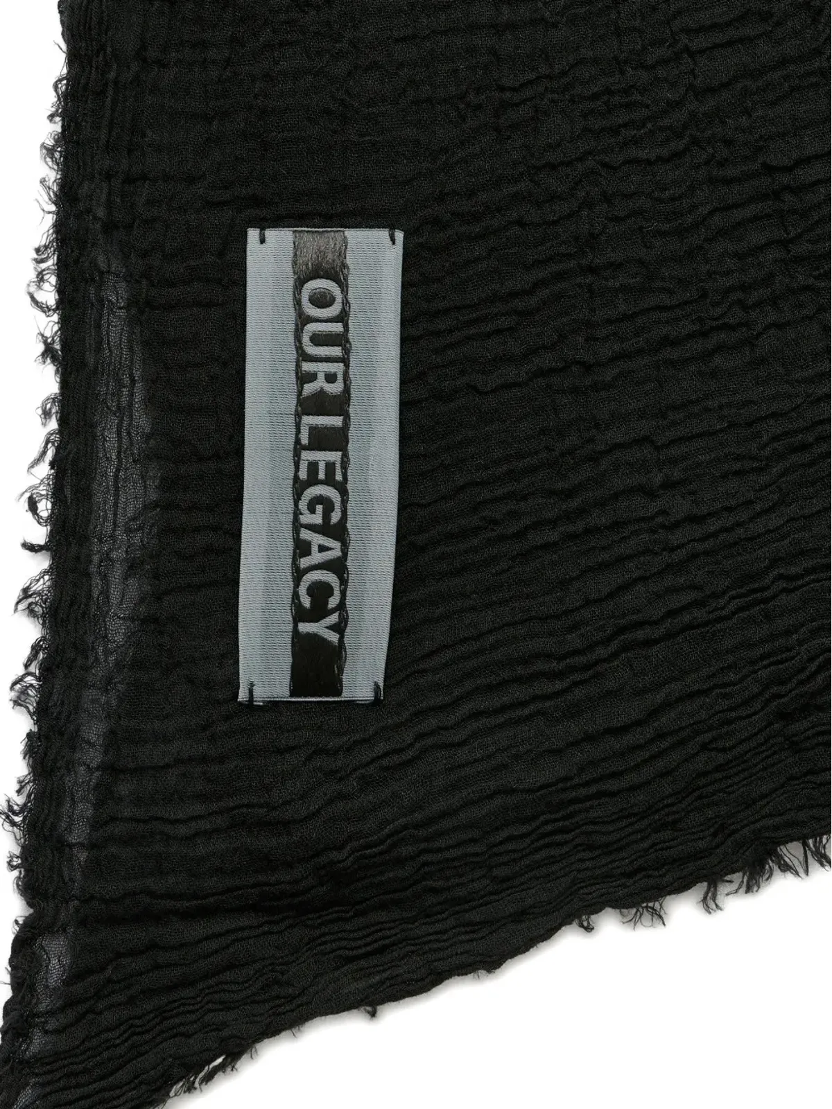 OUR LEGACY Cottage crinkle scarf - Black - 画像2