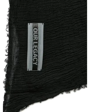 OUR LEGACY Cottage crinkle scarf - Black - サムネイル2