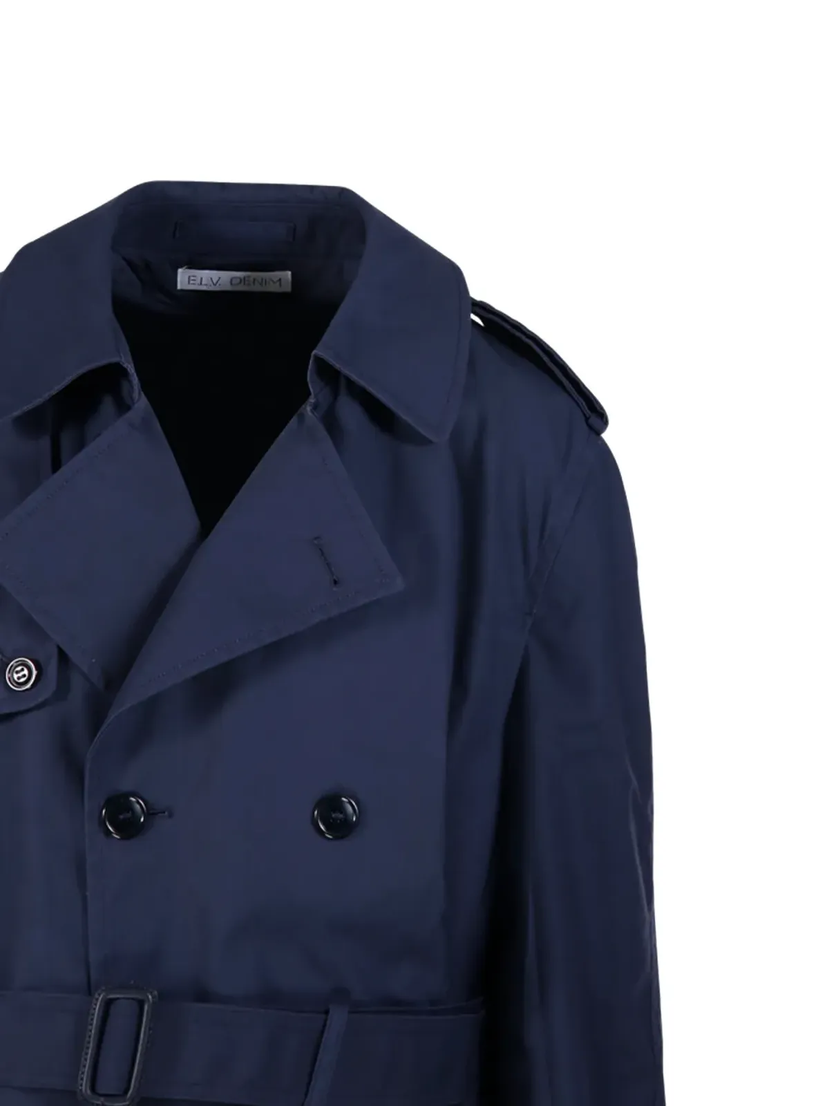 E.L.V DENIM ハックニー ベルト付き ダブルブレスト トレンチコート - 画像4