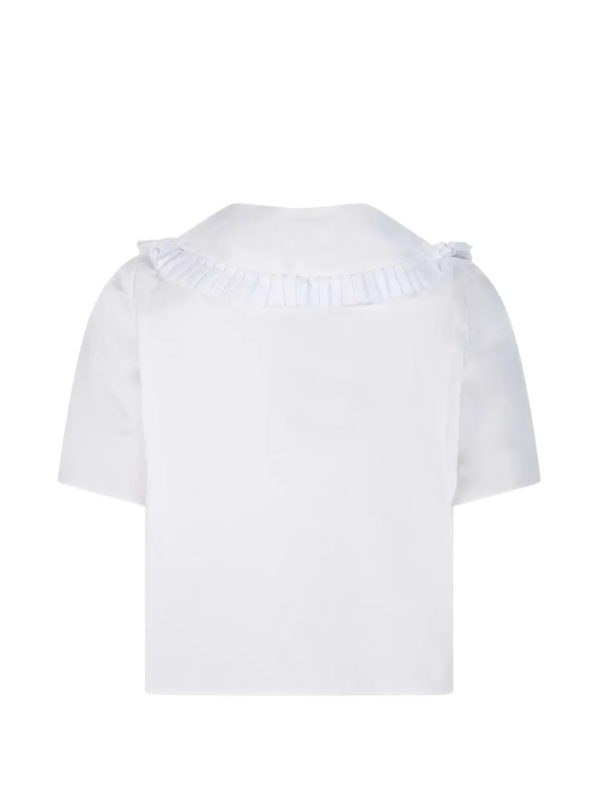 E.L.V DENIM Lola ラッフル Vネック シャツ - White - 画像2
