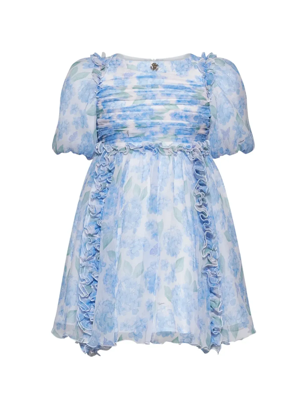 Roberto Cavalli Junior ラッフル花柄ドレス - 画像1