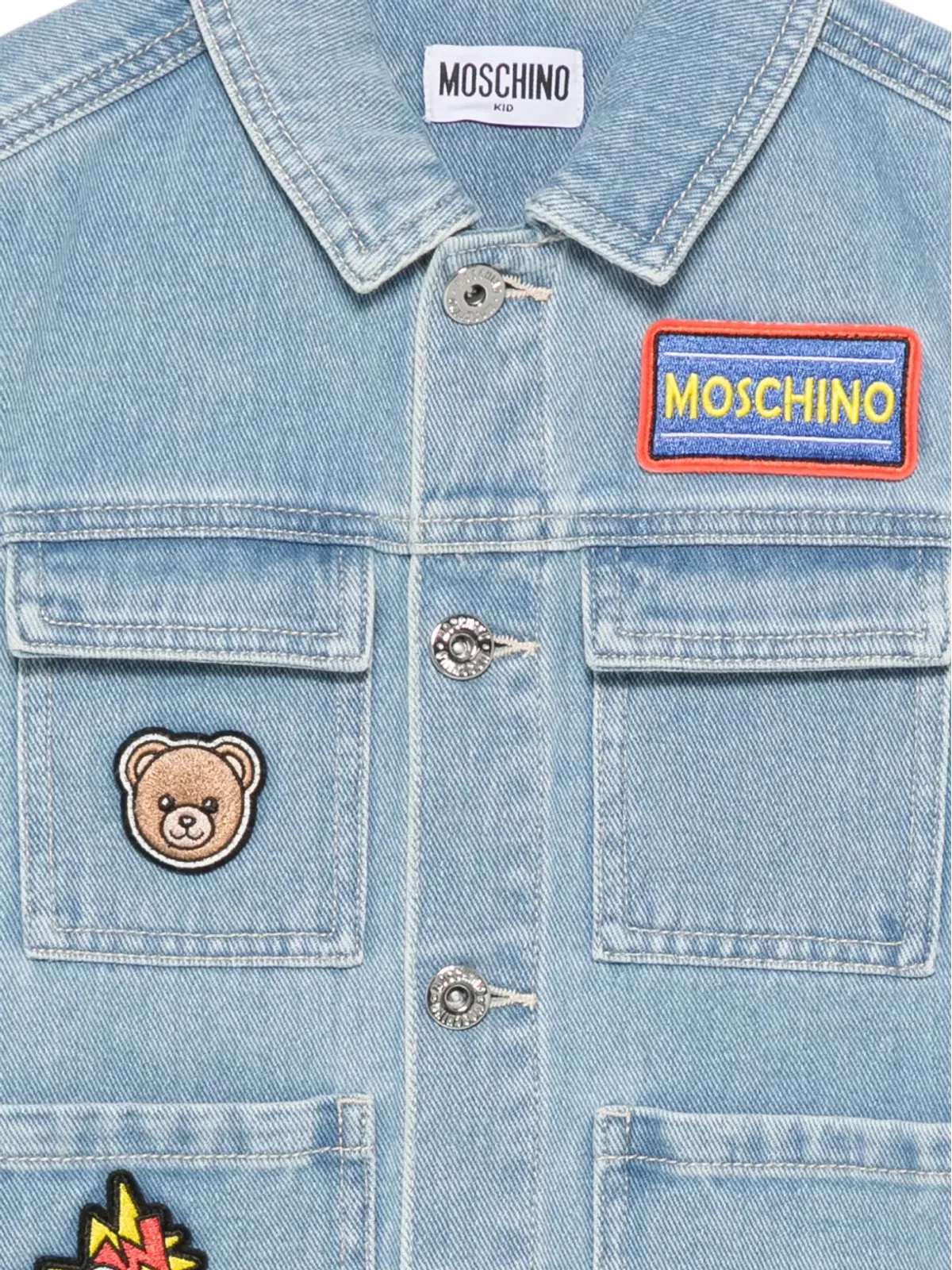 Moschino Kids パッチデニムジレ - 画像3