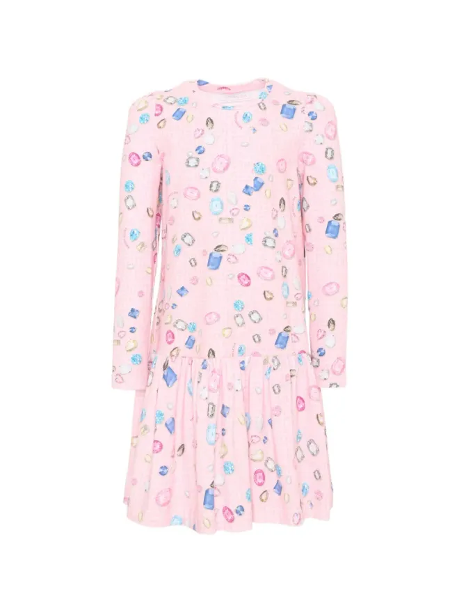 Monnalisa Monnalisa 宝石プリントのフリルドレス ピンクの商品画像