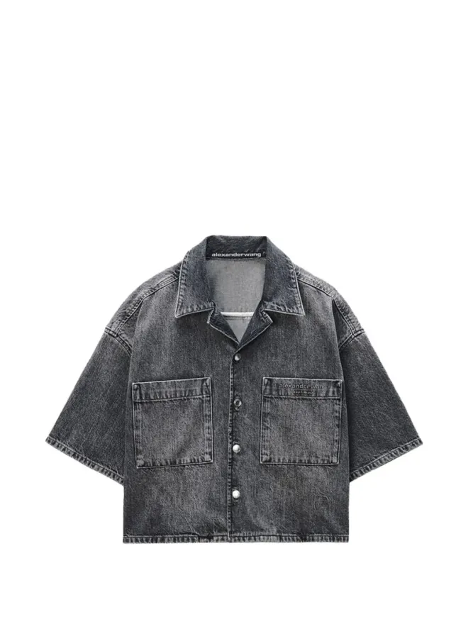 Alexander Wang Alexander Wang クロップドポケットシャツ - グレーの商品画像