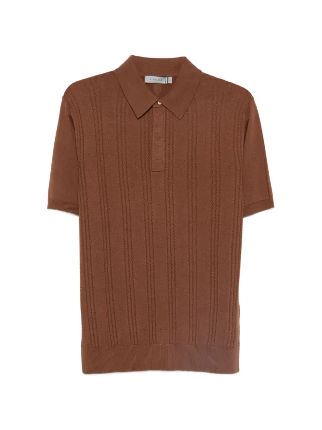 Canali Canali テクスチャード半袖ポロシャツの商品画像
