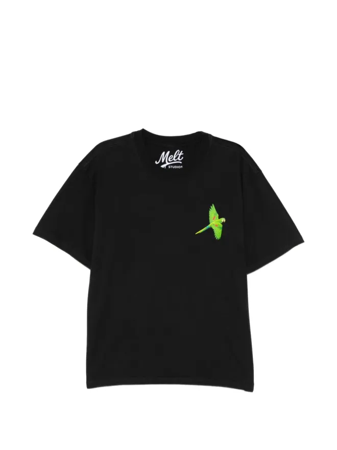 Melt Melt 鳥プリントTシャツ - ブラックの商品画像