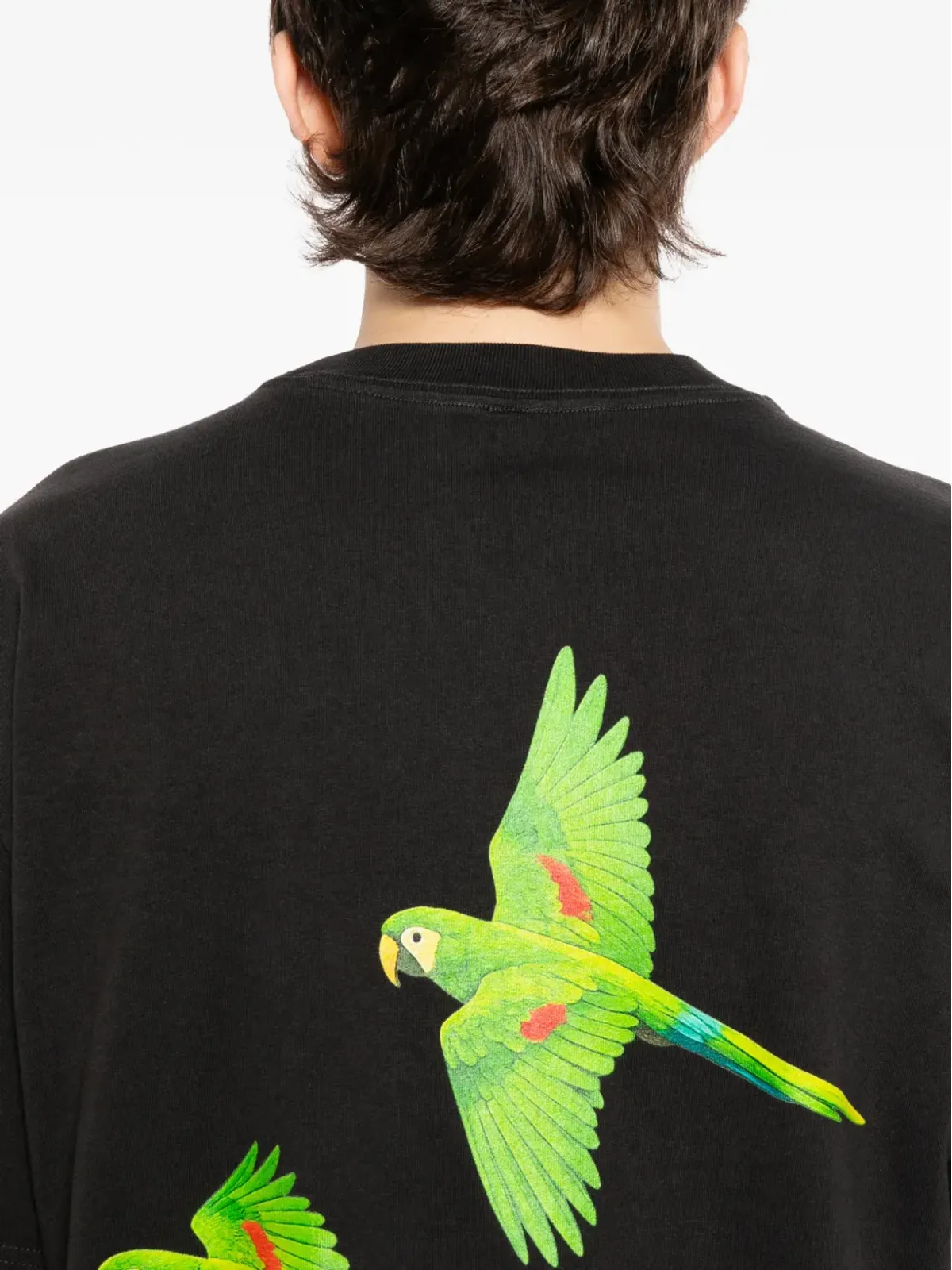 Melt 鳥プリントTシャツ - ブラック - 画像5