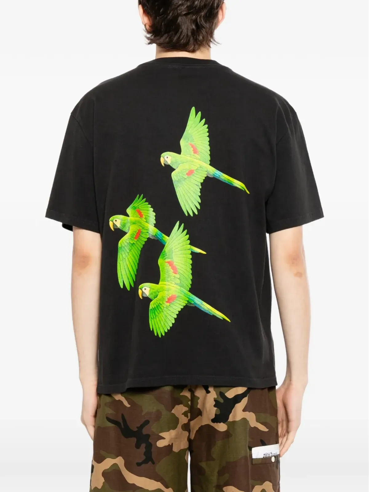Melt 鳥プリントTシャツ - ブラック - 画像4