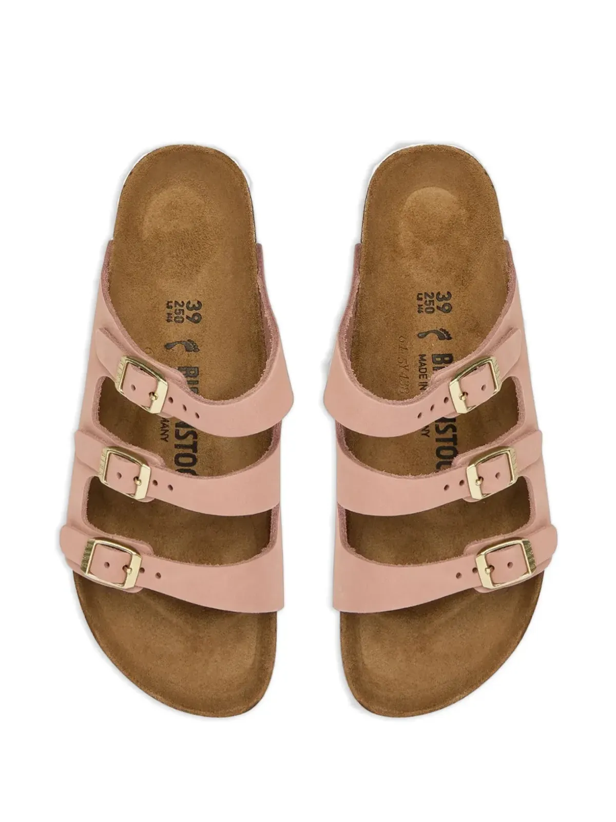 Birkenstock フロリダ レザー サンダル ピンク - 画像4