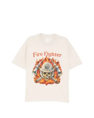 Melt 消防士グラフィックTシャツ - ベージュ系 - サムネイル1