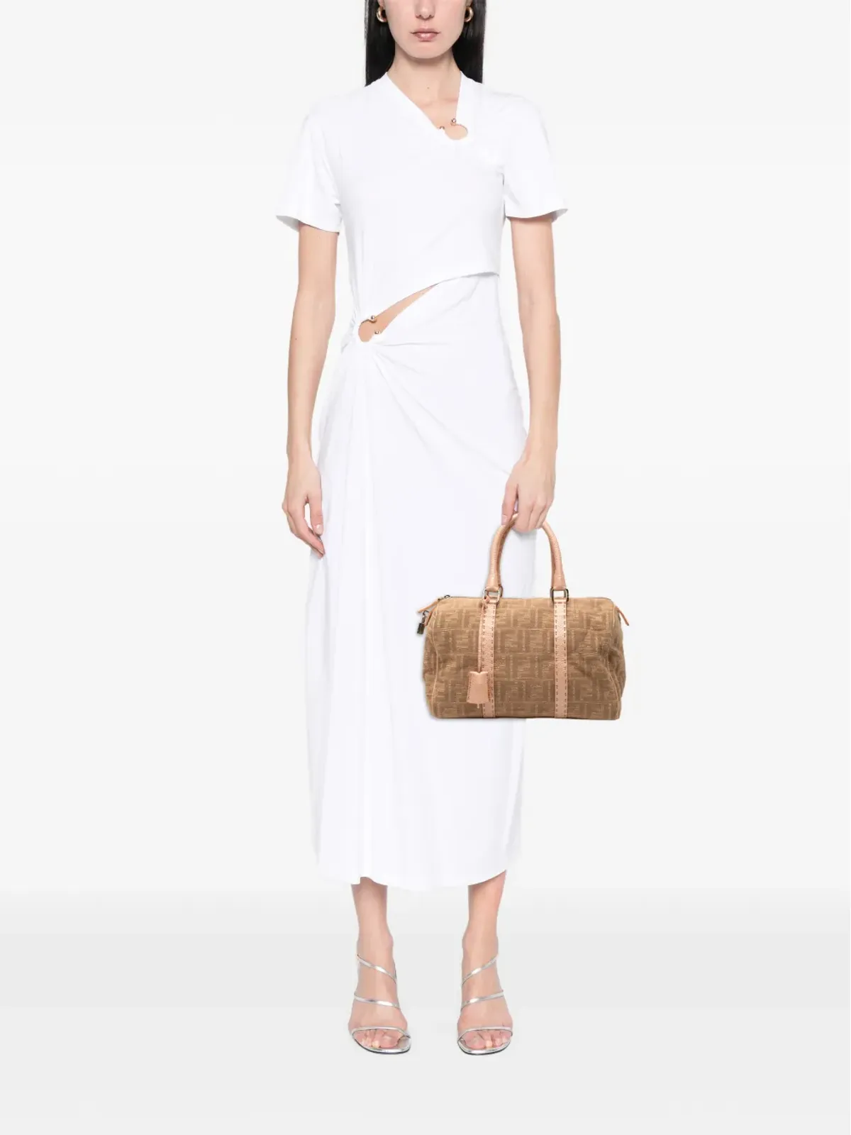 Fendi Pre-Owned Zucca Canvas Selleria ボストンバッグ - 画像2