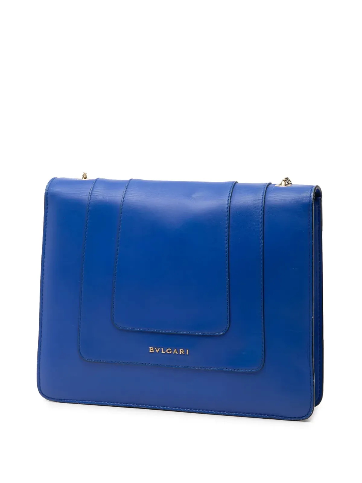 Bvlgari Pre-Owned 小型レザー正方形 Serpenti Forever チェーンショルダーバッグ - ブルー - 画像3