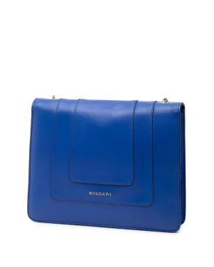 Bvlgari Pre-Owned 小型レザー正方形 Serpenti Forever チェーンショルダーバッグ - ブルー - サムネイル3