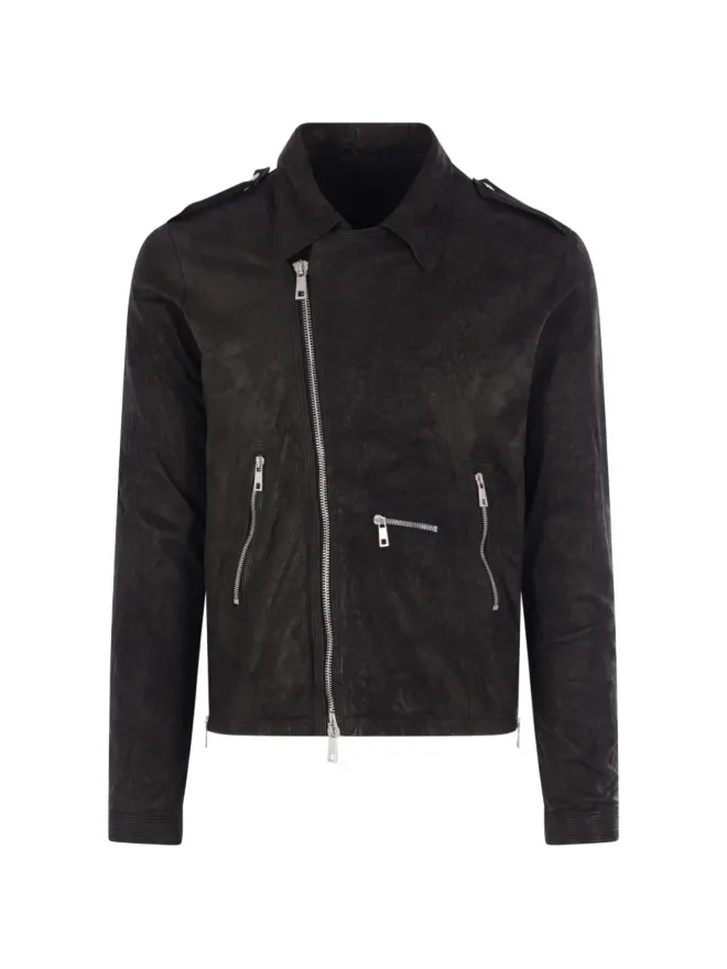 Giorgio Brato Giorgio Brato ジップ付きレザーバイカージャケットの商品画像