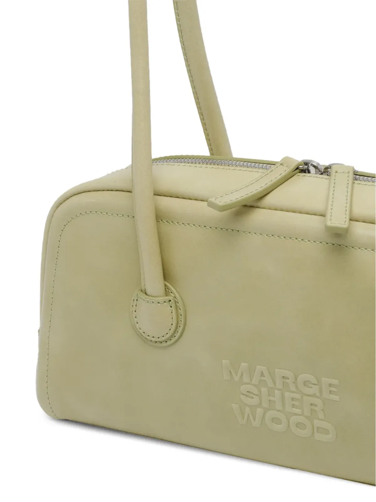 Marge Sherwood zip boston leather shoulder bag - Green - 画像4