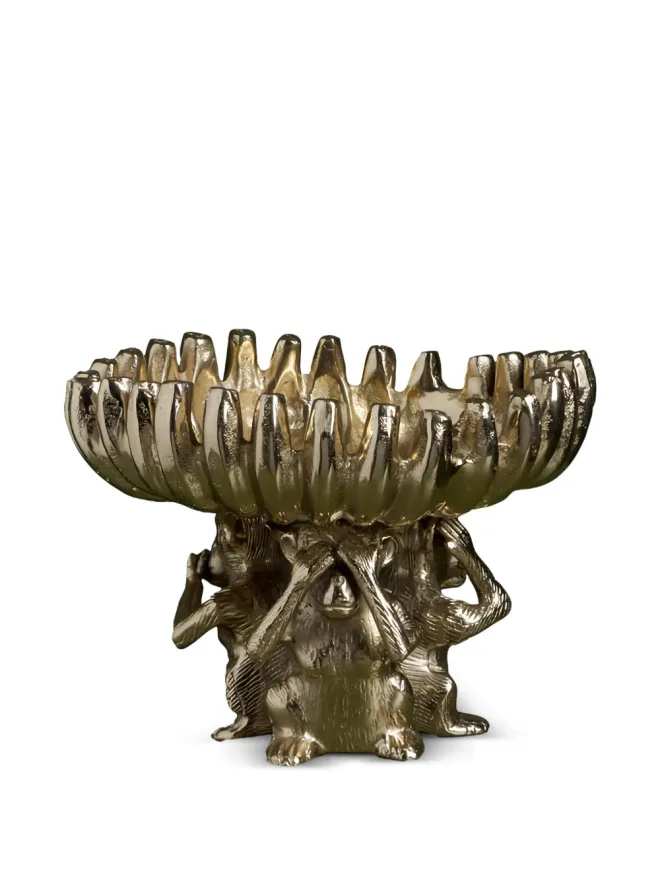 Chehoma Chehoma small monkey-motif tray - Goldの商品画像