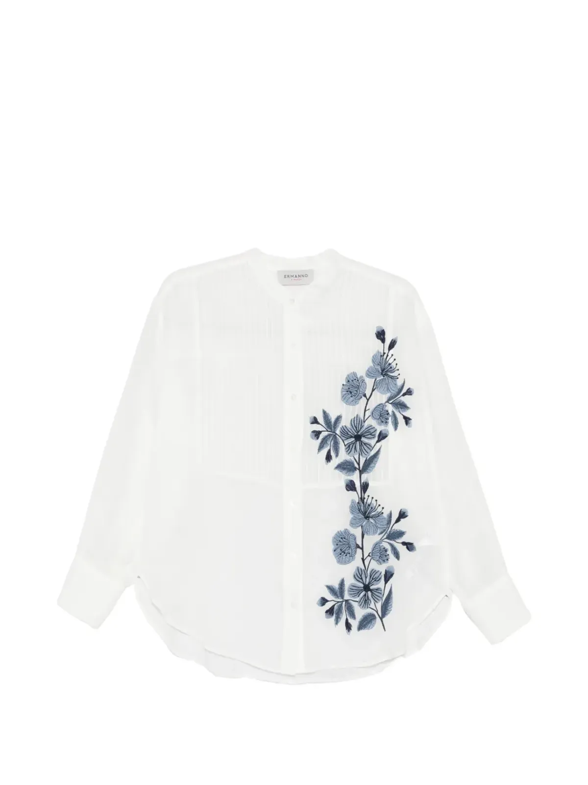 ERMANNO FIRENZE 花柄刺繍シャツ - White - 画像1