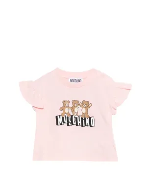 Moschino Kids テディベア柄フリル袖 Tシャツ - サムネイル1