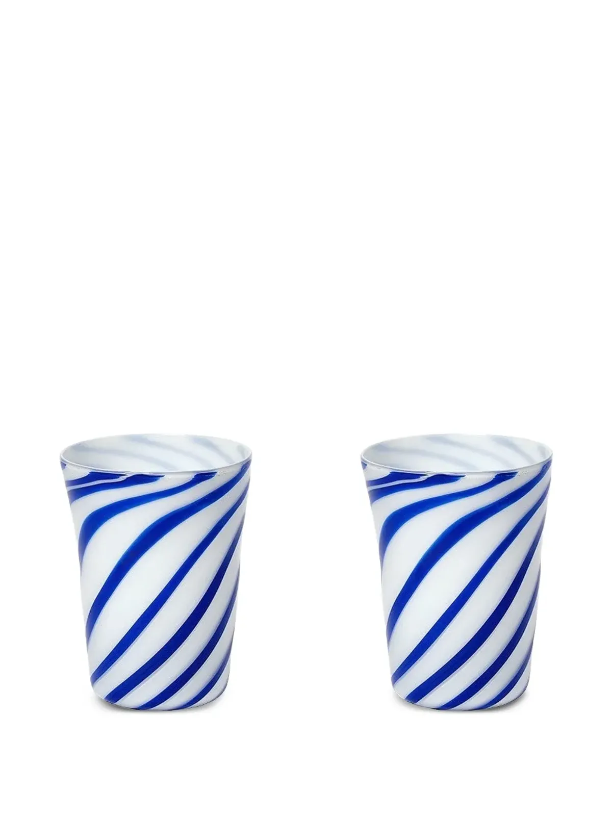 Bitossi Home ストライプ柄タンブラーグラス（2個セット） - White - 画像1