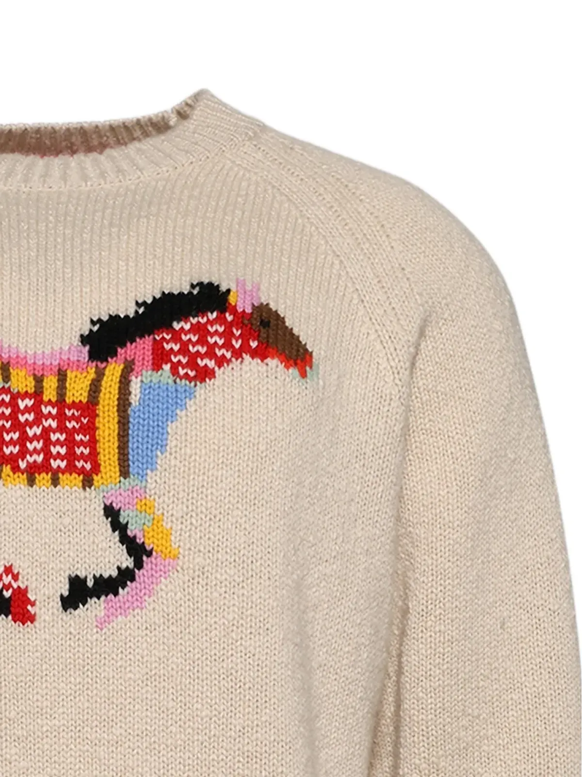 The Elder Statesman 氷河の馬 グラフィック クルーネック ニットセーター - 画像2