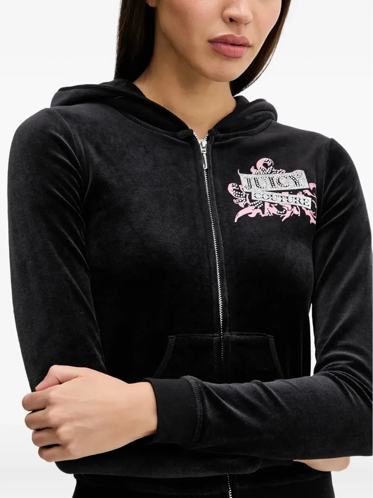 Juicy Couture Wrap You Up ジップアップフーディ - Black - 画像4