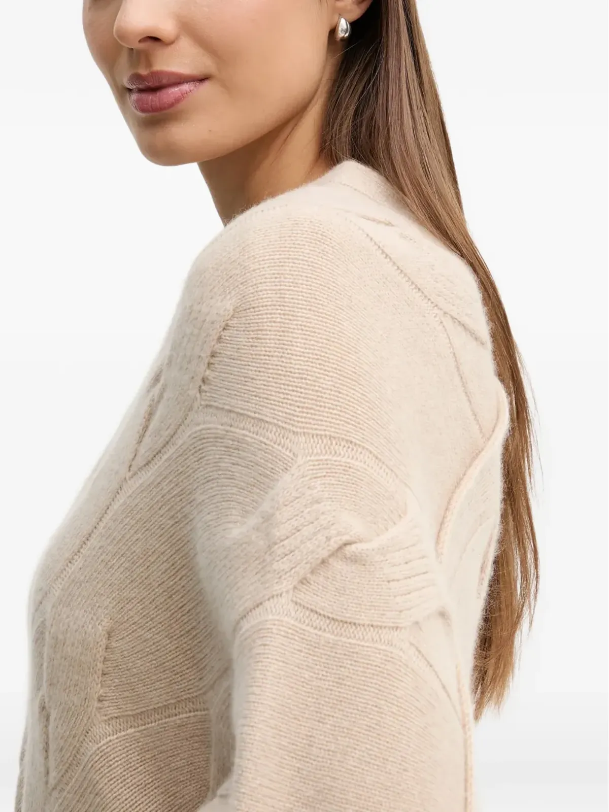 Benetton ケーブルニット ケープ - 画像4