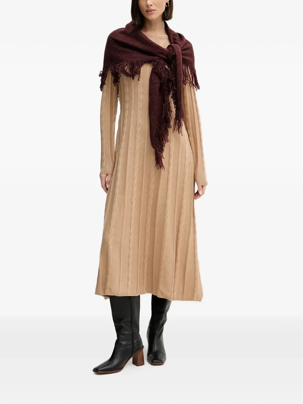 Pedro Del Hierro ケーブルニットのモドドレス - 画像2