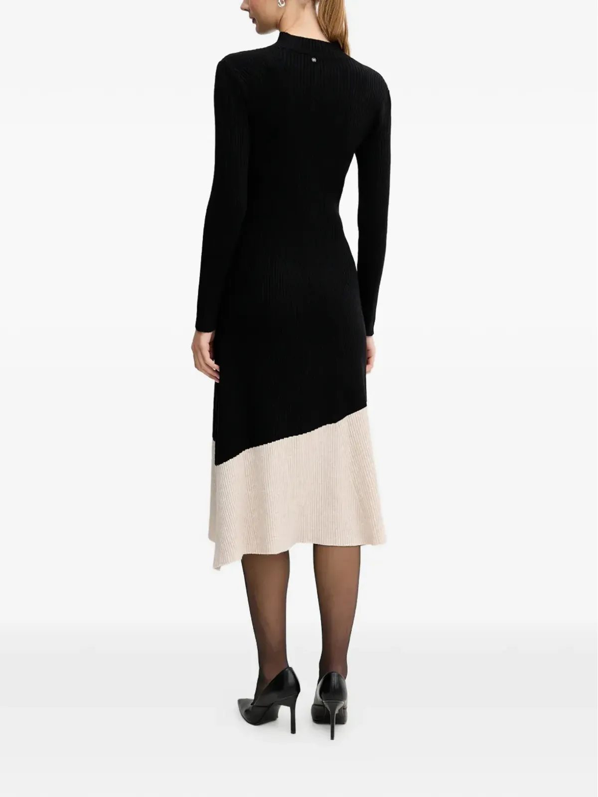 Pedro Del Hierro リブ編みパネルデザインのミディドレス - 画像3