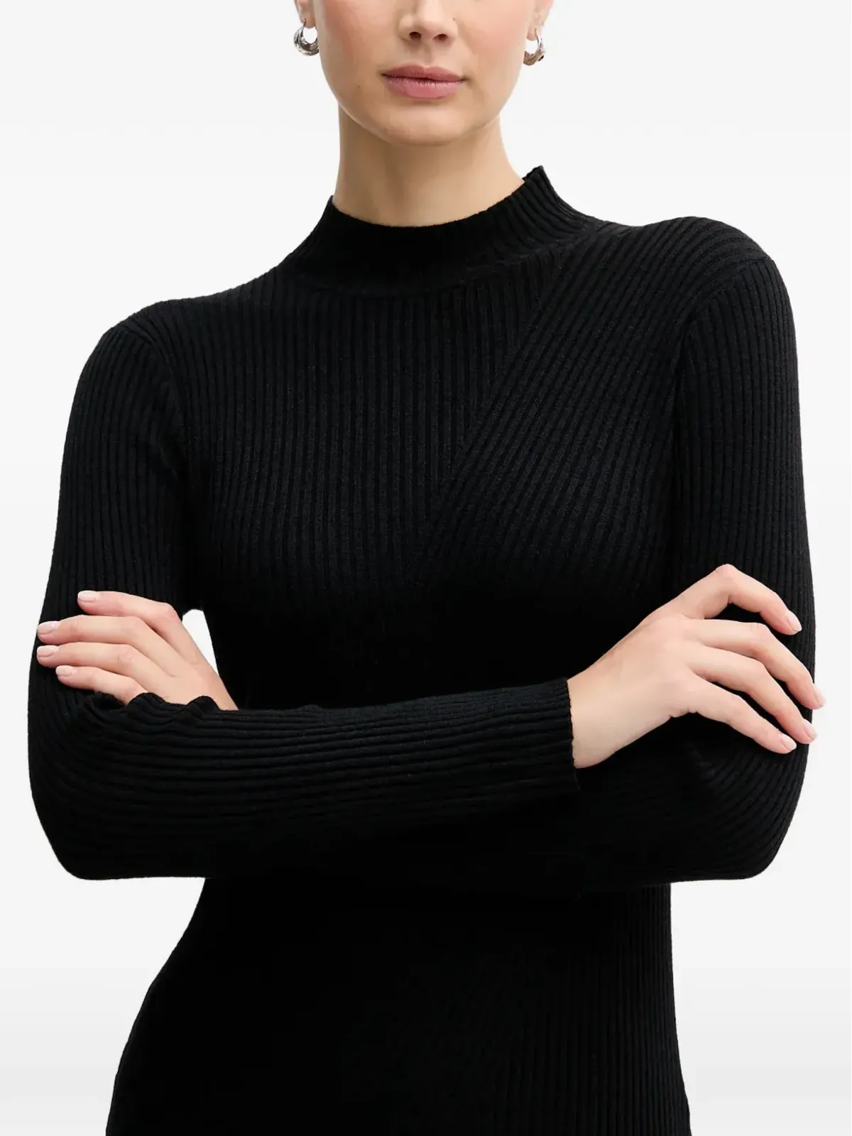 Pedro Del Hierro リブ編みパネルデザインのミディドレス - 画像4