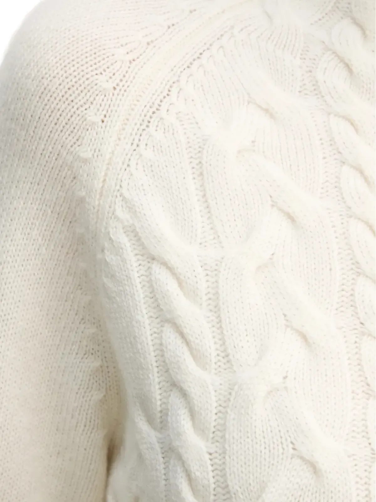 Benetton ケーブルニット ロールネックセーター - 画像5