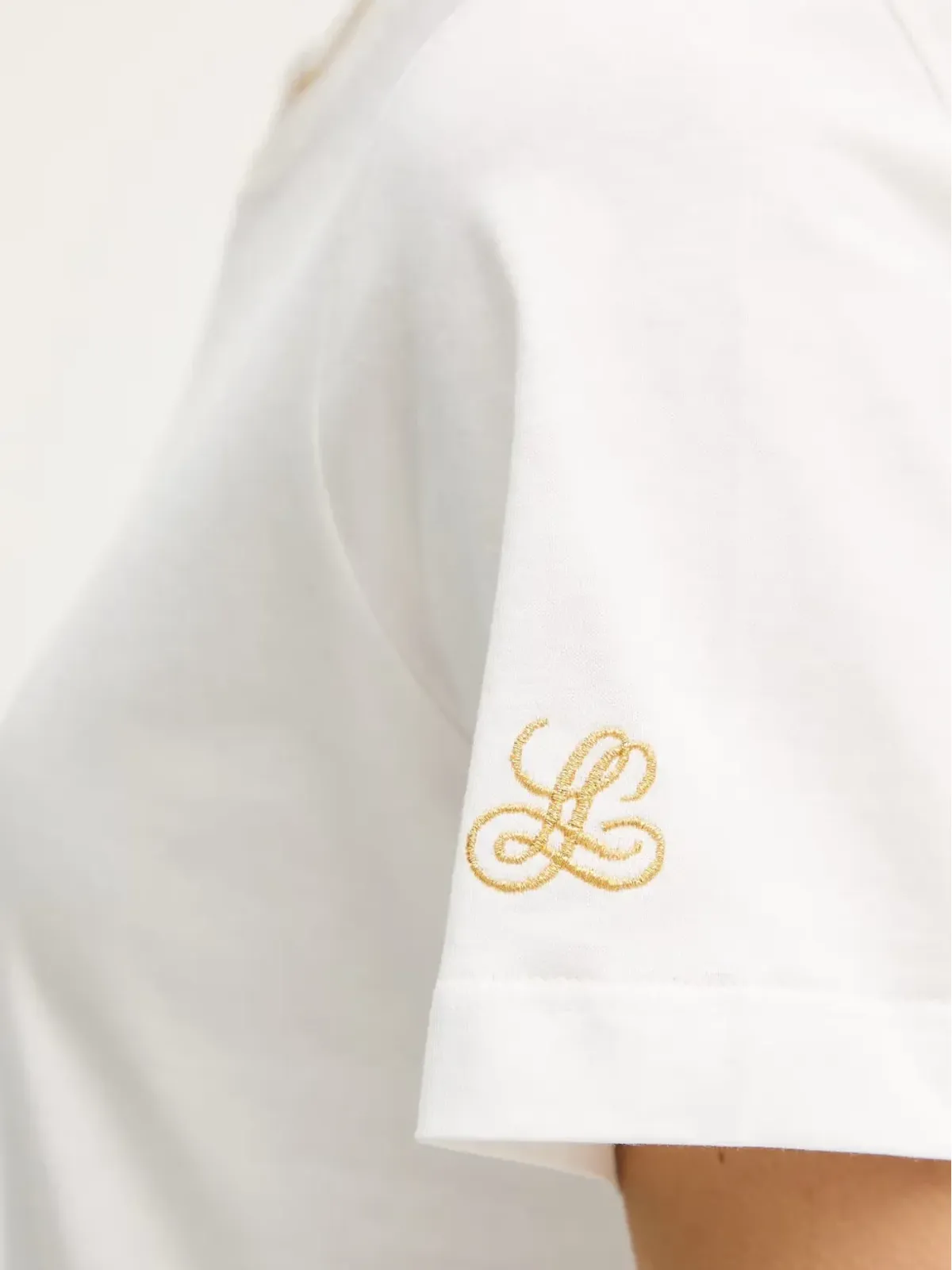 LUISA SPAGNOLI Balearica lurex-detail Tシャツ（ホワイト） - 画像5