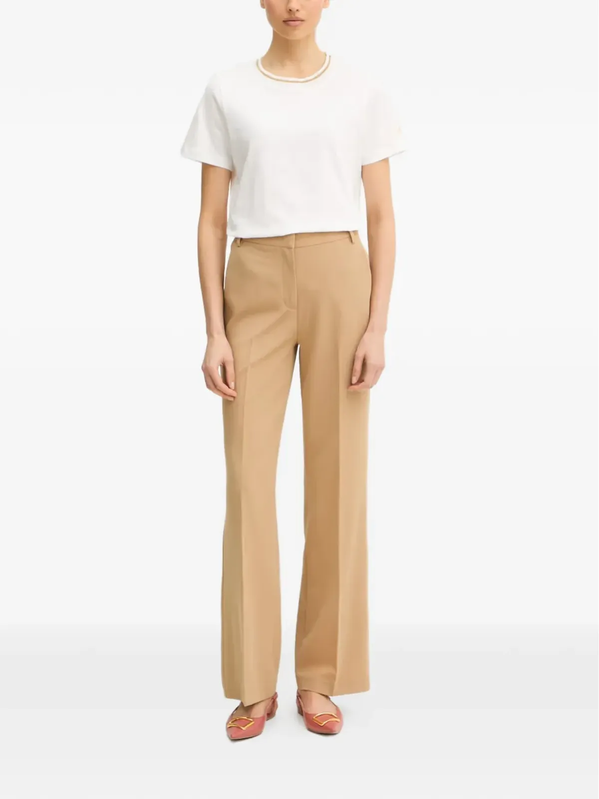 LUISA SPAGNOLI Balearica lurex-detail Tシャツ（ホワイト） - 画像2