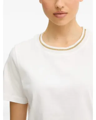 LUISA SPAGNOLI Balearica lurex-detail Tシャツ（ホワイト） - サムネイル4