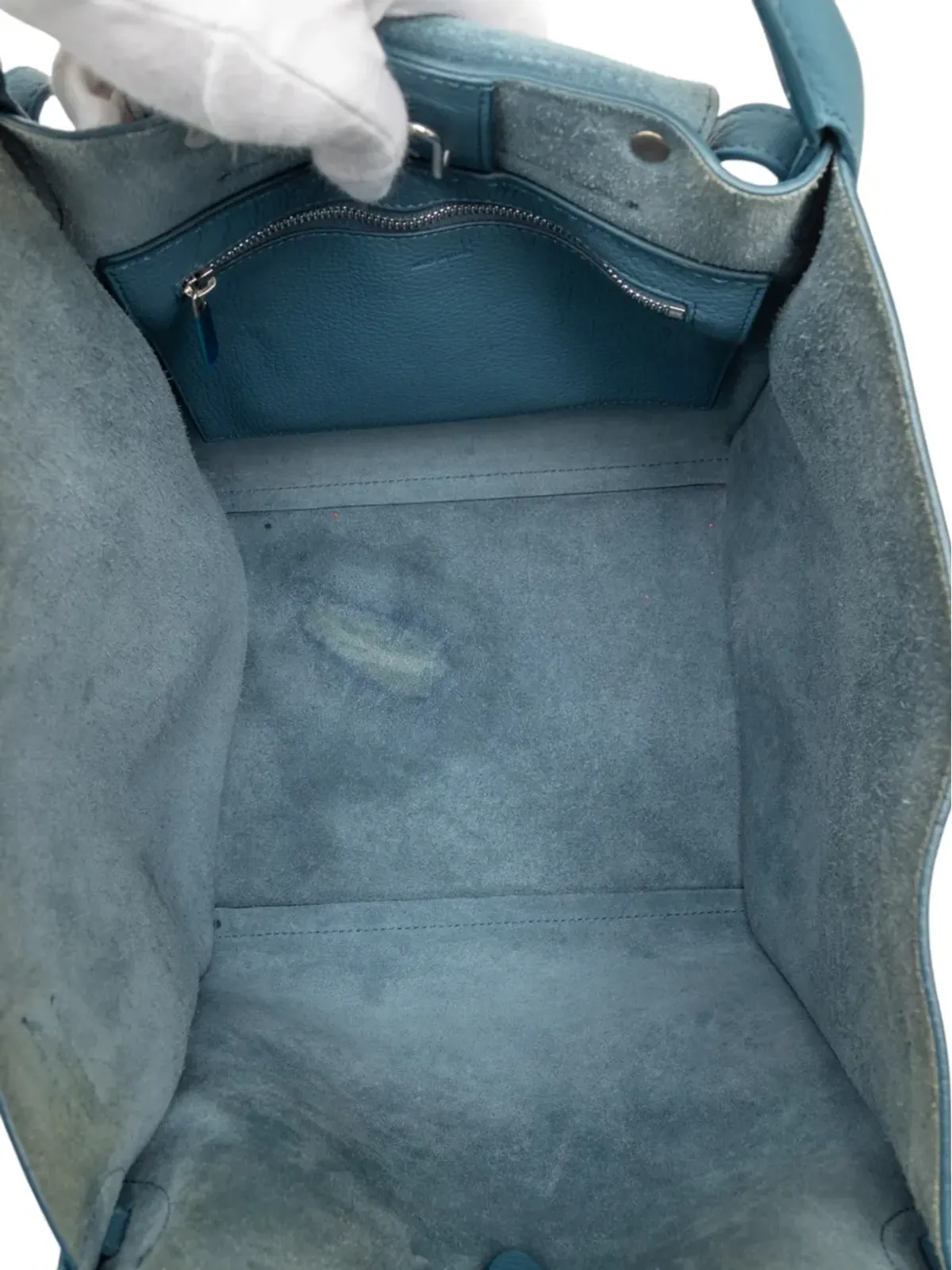 Celine Pre-Owned 2019 小粒グレインカーフスキン サッチェルバッグ - ブルー - 画像5