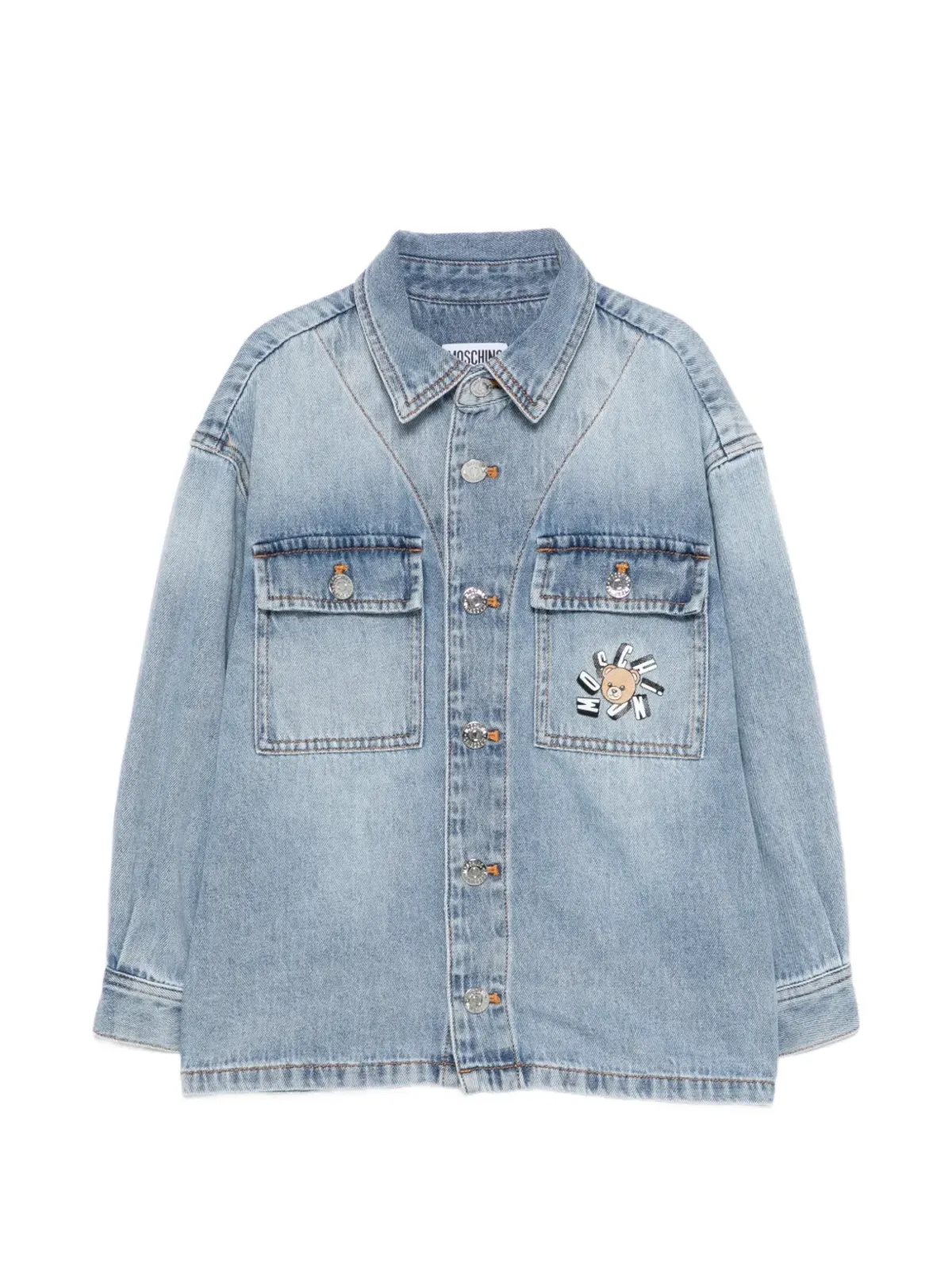 Moschino Kids ベアプリント デニムシャツ - 画像1