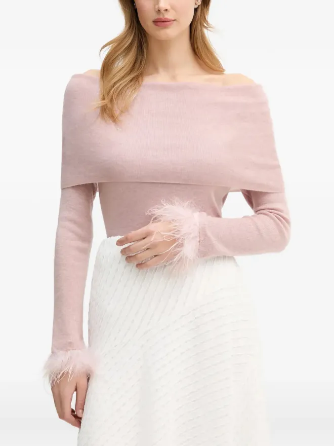 Pedro Del Hierro Pedro Del Hierro オフショルダー・フェザーカフスセーターの商品画像