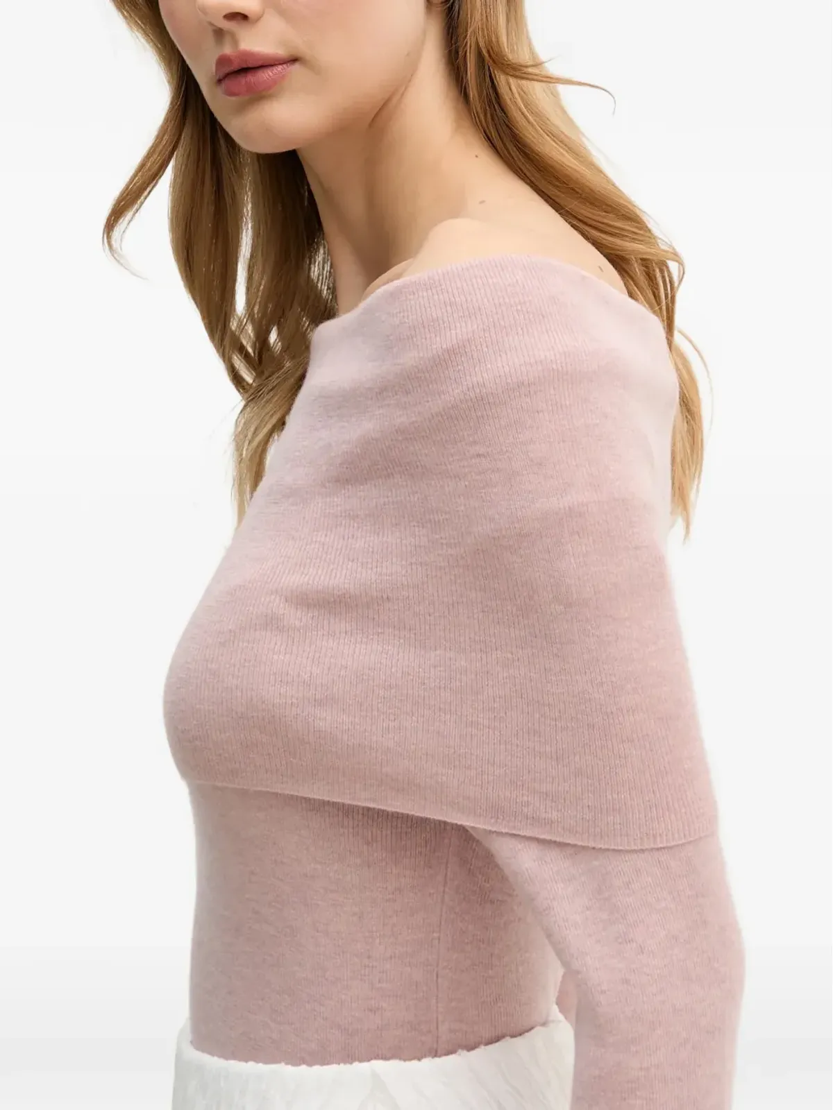 Pedro Del Hierro オフショルダー・フェザーカフスセーター - 画像4