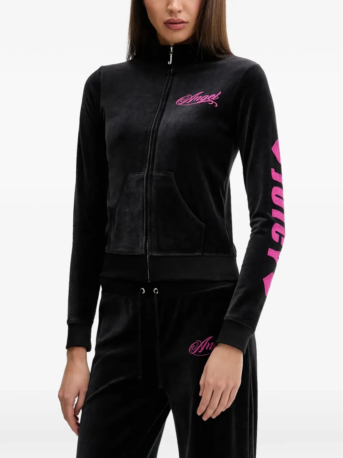 Juicy Couture ベルベット ジップアップ スウェットシャツ - 画像1