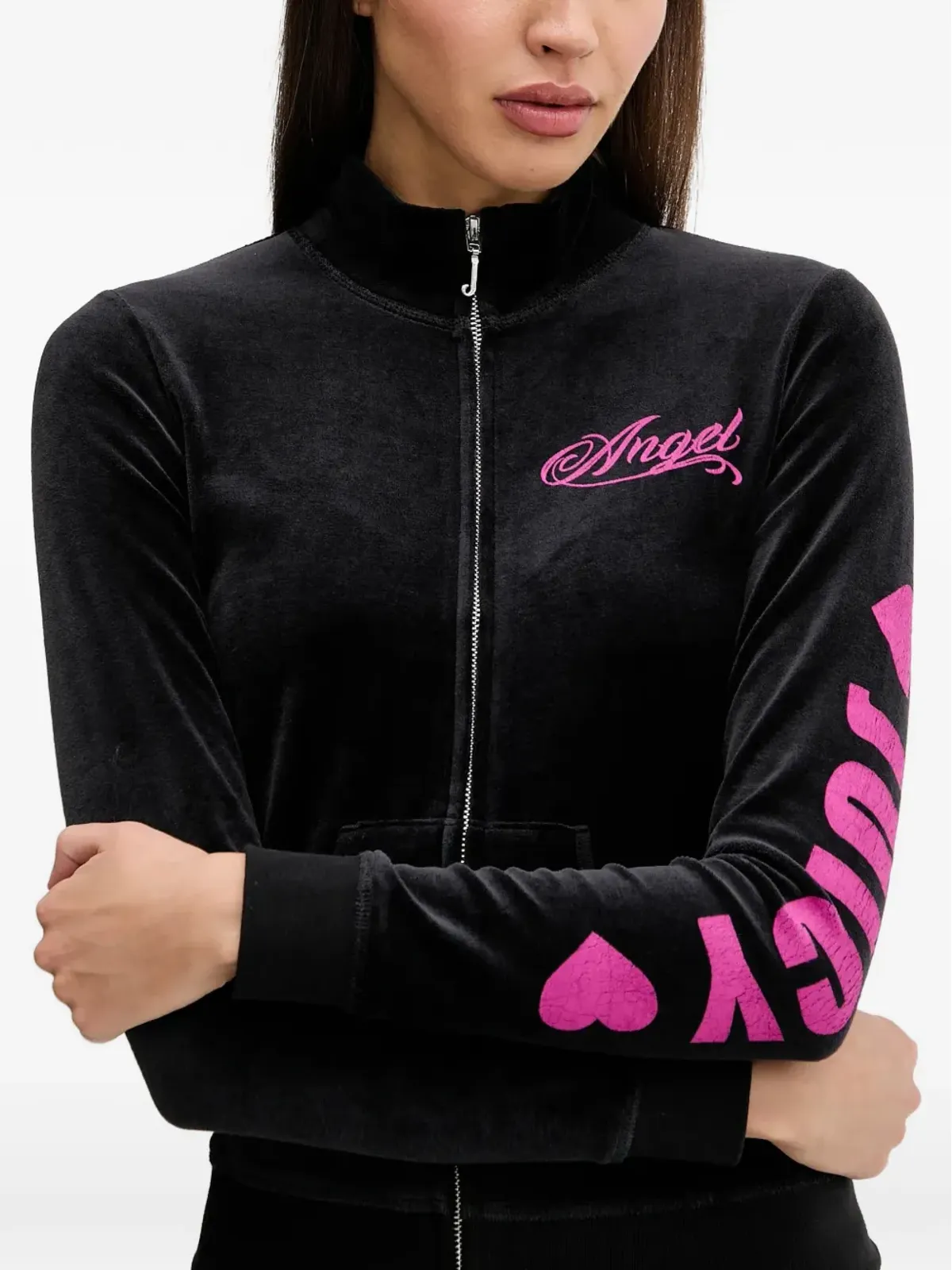 Juicy Couture ベルベット ジップアップ スウェットシャツ - 画像4