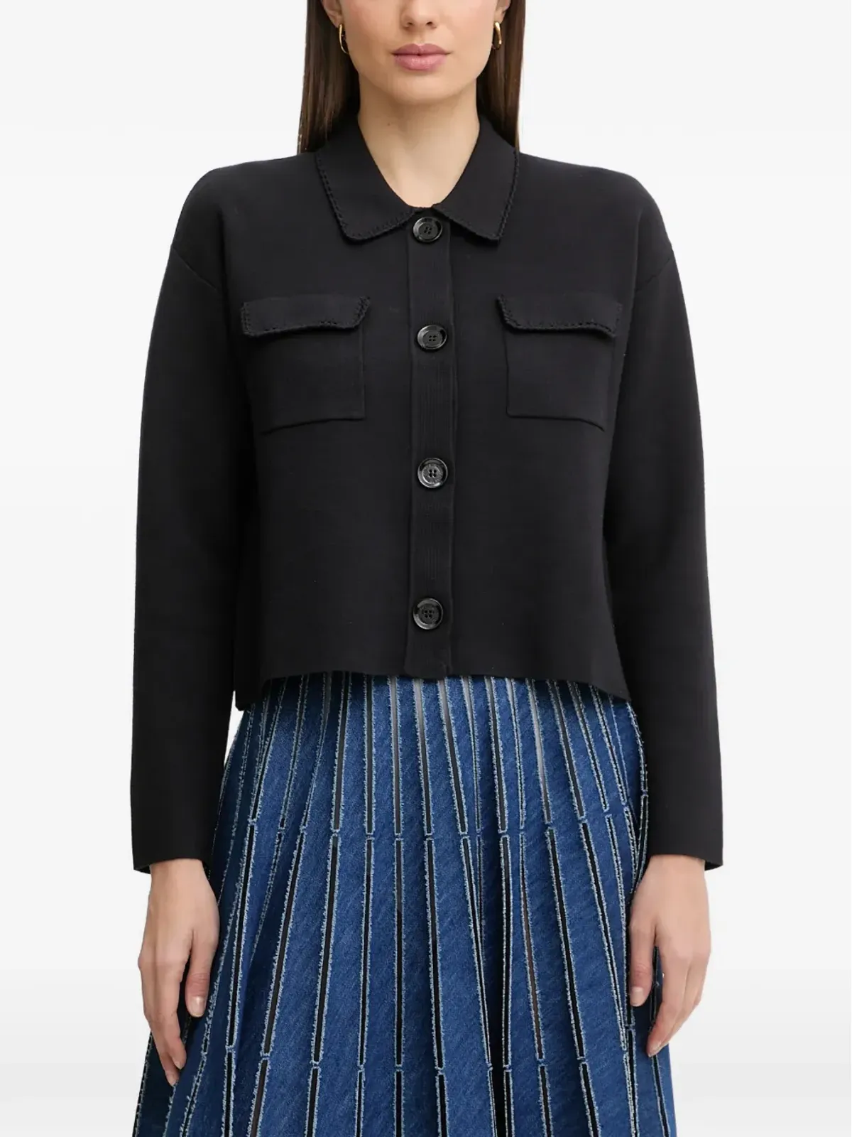 Pedro Del Hierro ポケットボタン付きクロップドジャケット - 画像1
