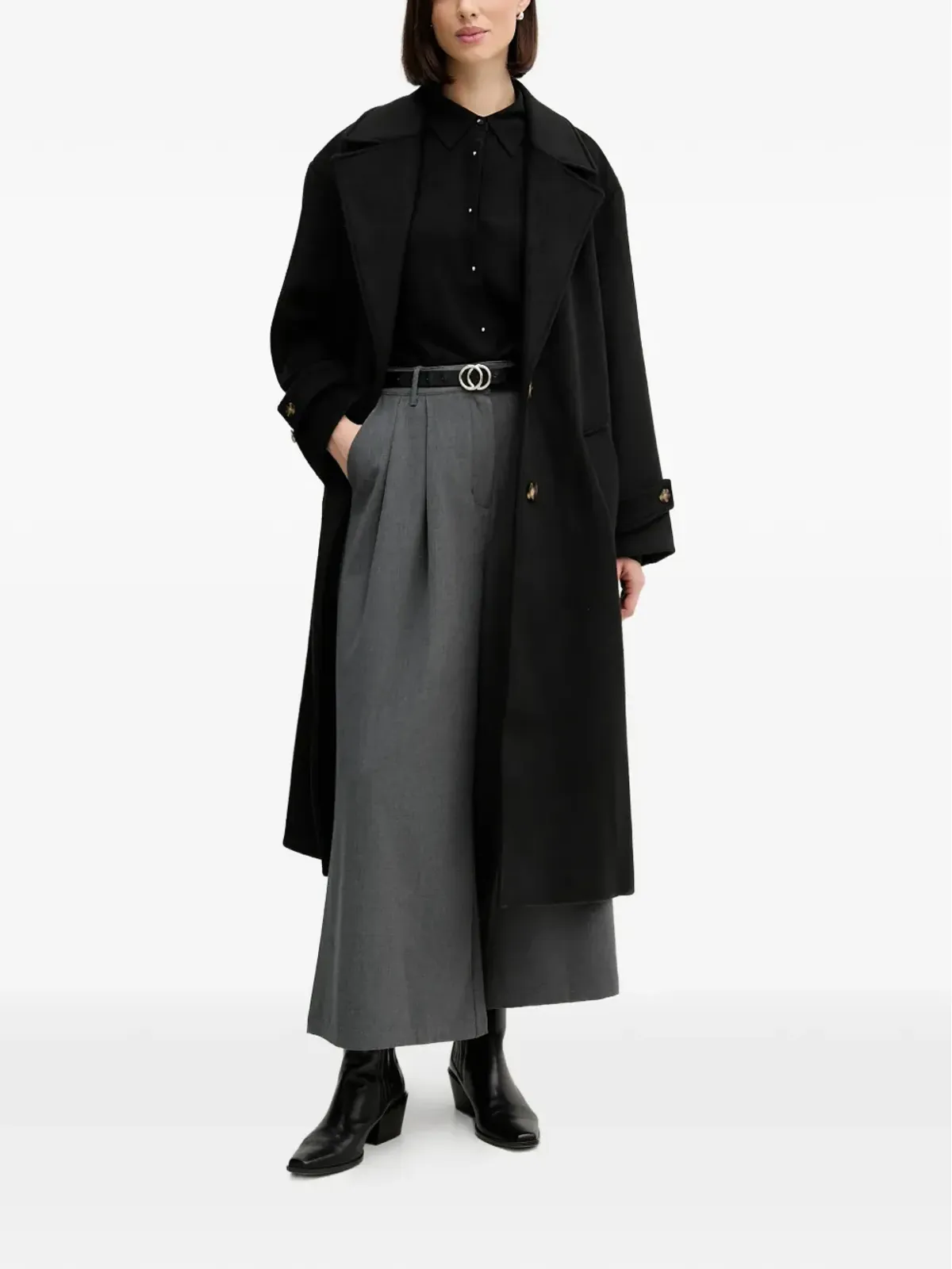 Pedro Del Hierro プリーツ入りワイドパンツ - グレー - 画像2
