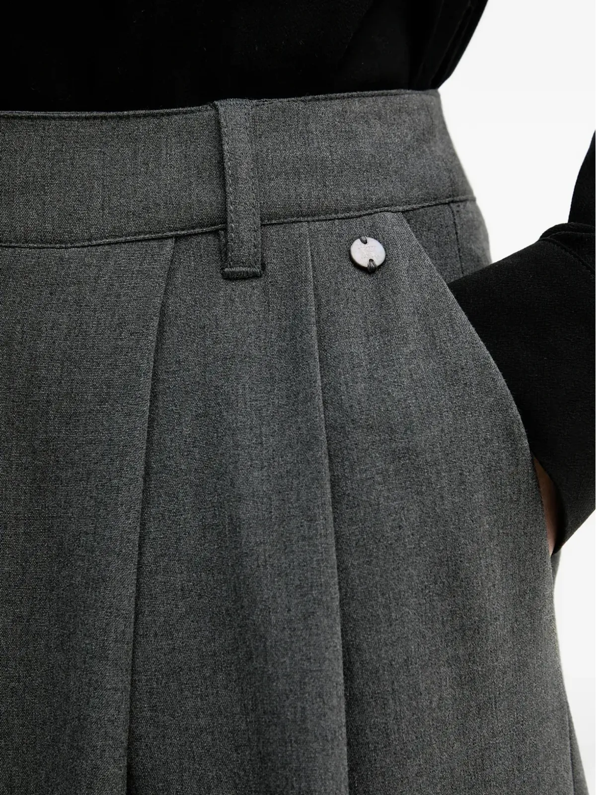 Pedro Del Hierro プリーツ入りワイドパンツ - グレー - 画像4