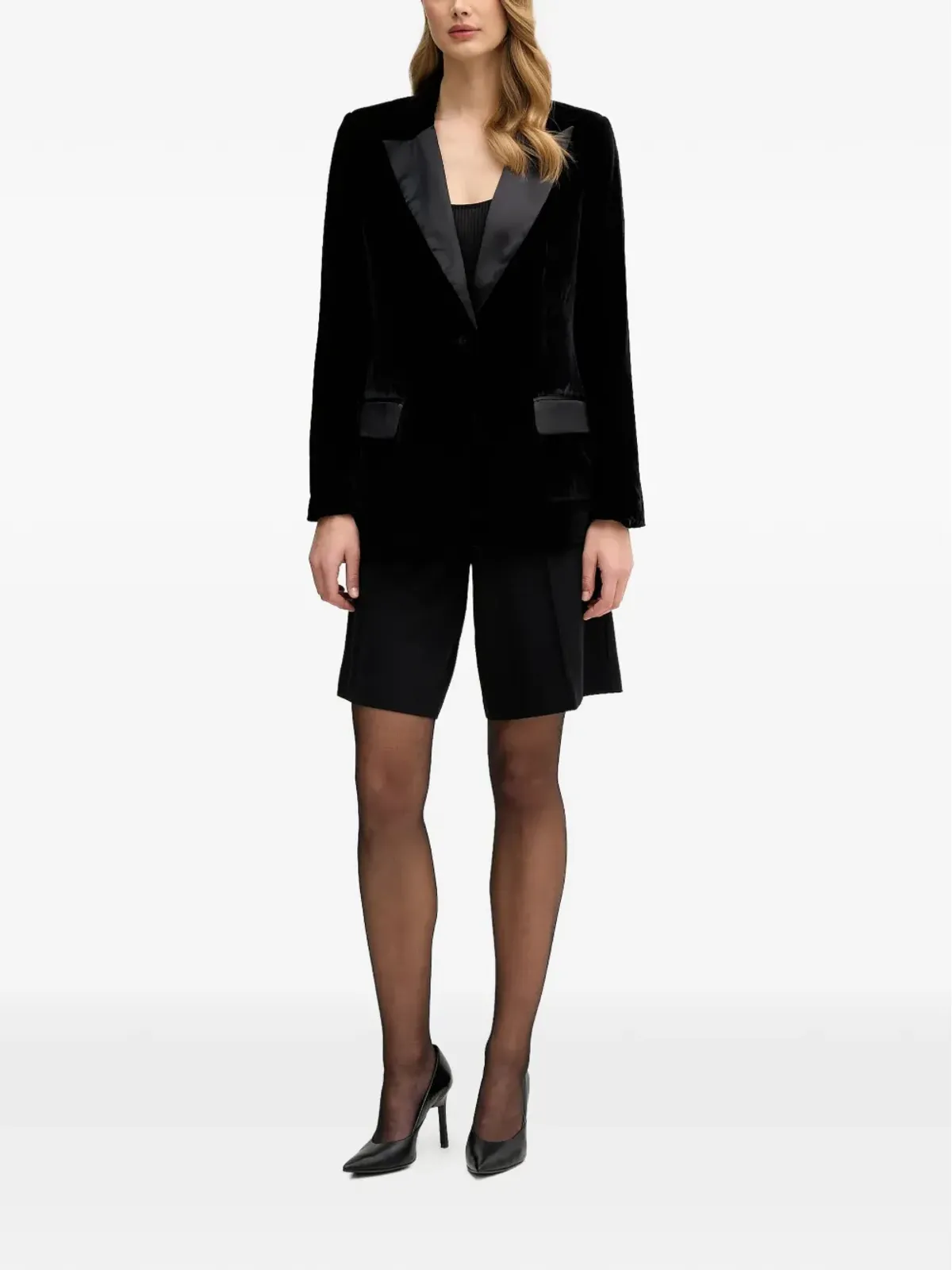 Pedro Del Hierro ベルベットカラー ブレザー ブラック - 画像2