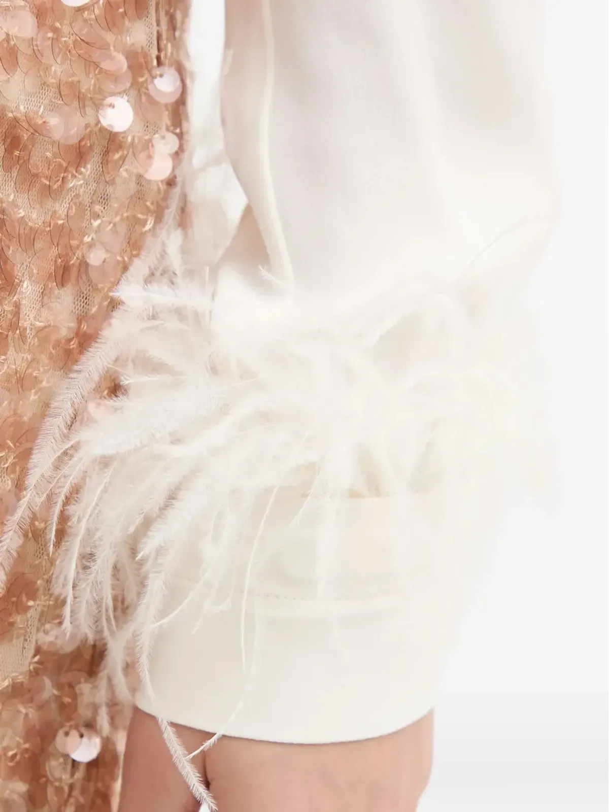 Pedro Del Hierro フェザー・トリム キーホール ブラウス - 画像5