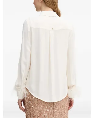 Pedro Del Hierro フェザー・トリム キーホール ブラウス - サムネイル3