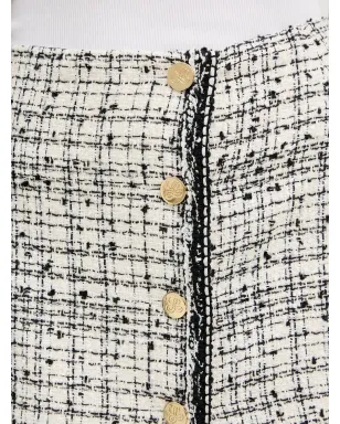 LUISA SPAGNOLI Tribunalボタン付きツイードスカート - サムネイル4